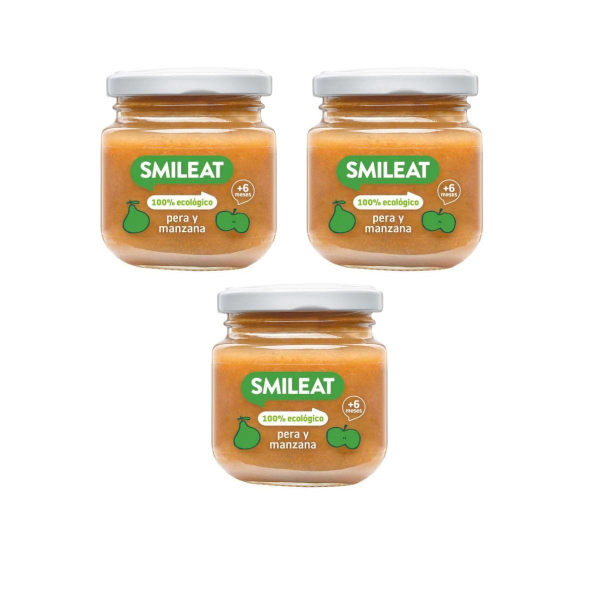 PROMO 3x Organic Pear and Apple Jar +6 months Smileat, 130 g