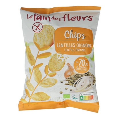 Chips di lenticchie con cipolla senza glutine Le Pain des Fleurs 50 g