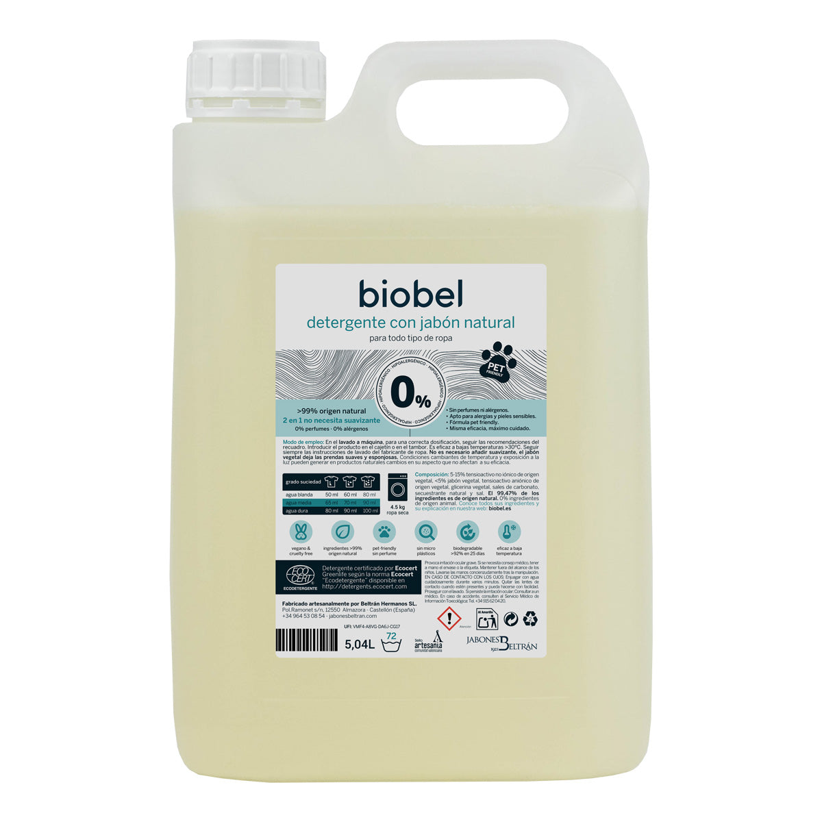 Biobel tvättmedel 0 % 5 l