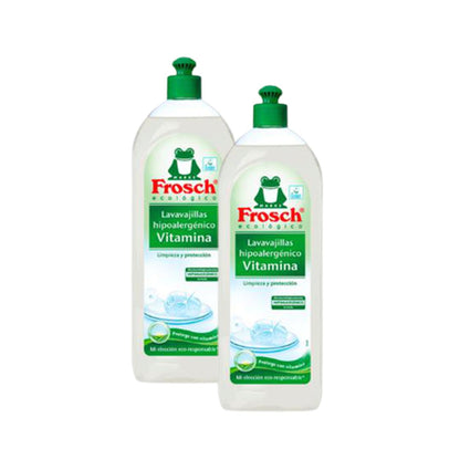 2er-Pack 750 ml hypoallergenes Geschirrspülmittel Frosch