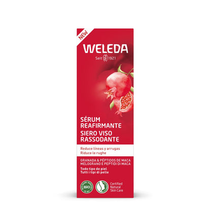 Sérum raffermissant à la grenade et aux peptides de maca Weleda 30 ml