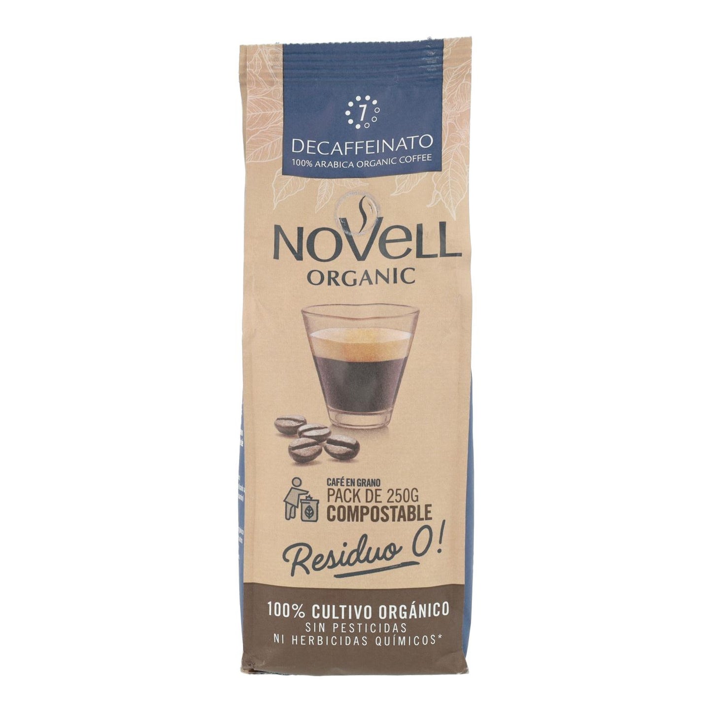 Café en grains décaféiné bio 250 g