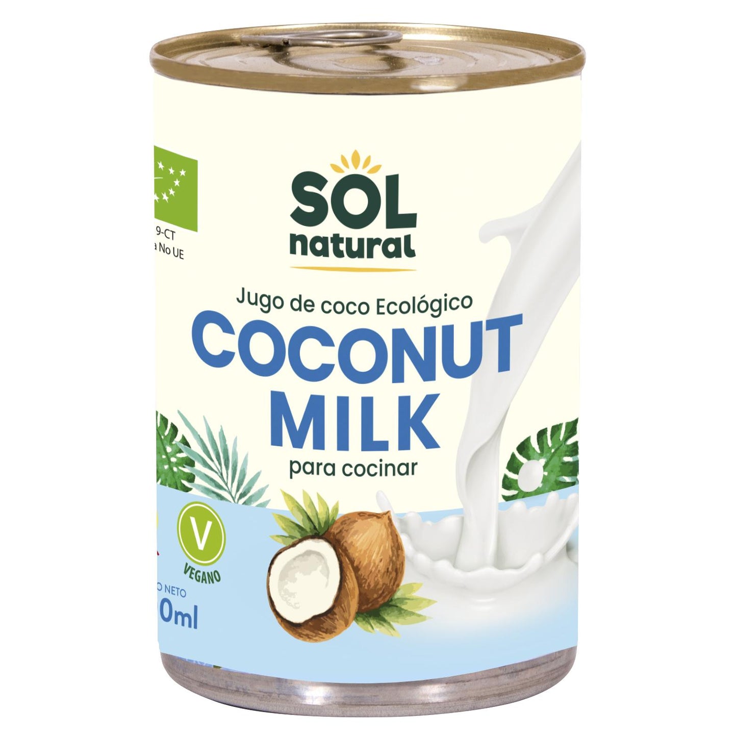 Biologische kokosmelk om mee te koken Sol Natural 400 ml