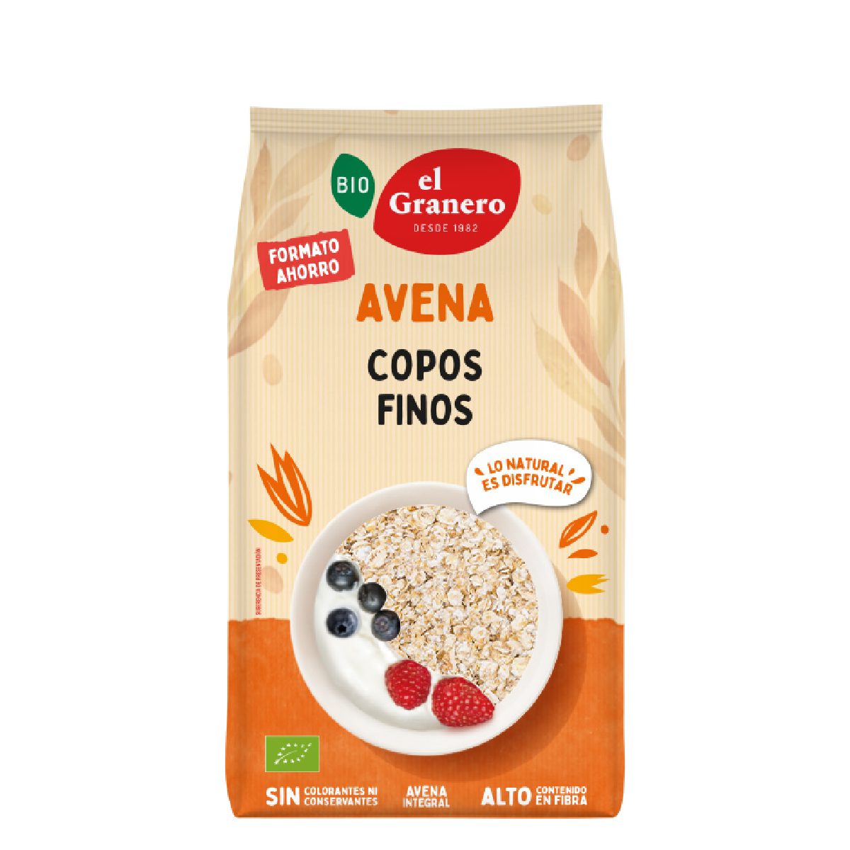 Cienkie płatki pełnoziarnistej owsa BIO El Granero 1,5 kg