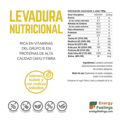 Confezione da 2 lieviti alimentari in fiocchi Energy Feelings 250 g