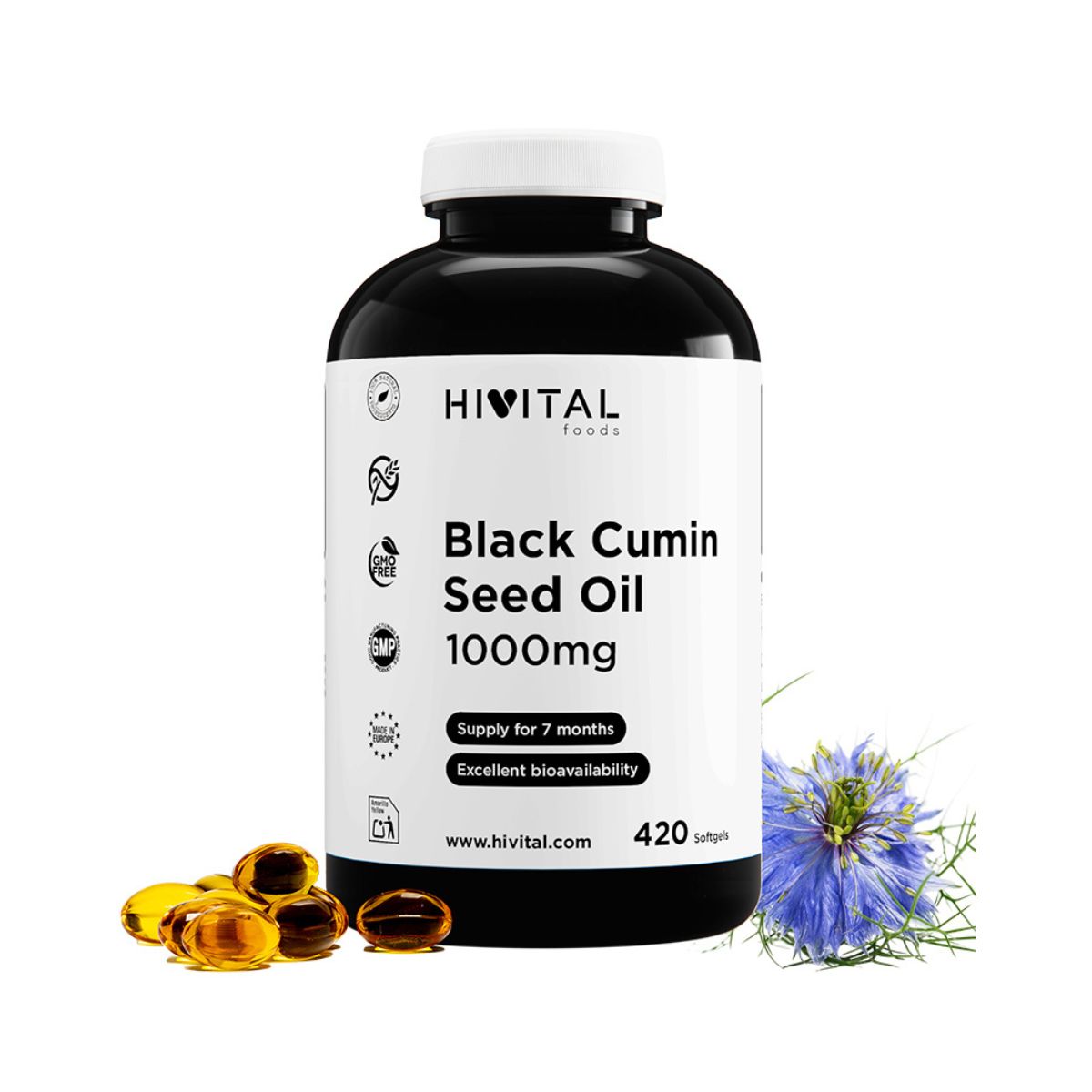 Olio di cumino nero 1000 mg Hivital 420 capsule