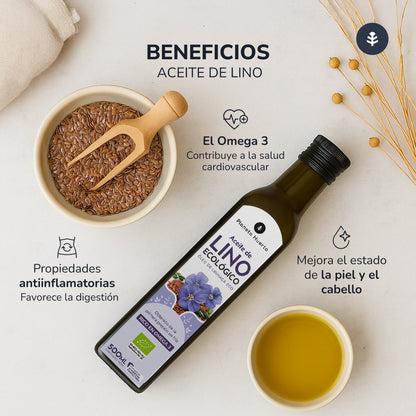 Pack of 2 ECO Planeta Huerto Cold-pressed Flaxseed Oil 500 ml