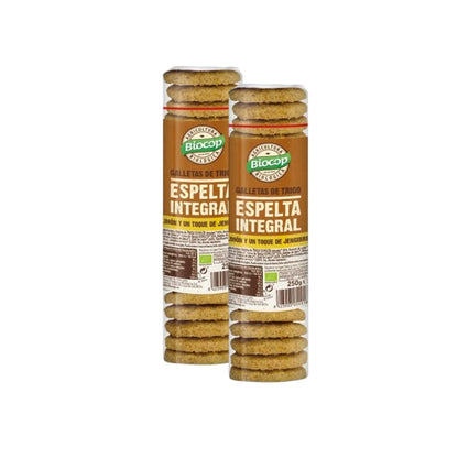 2er-Pack Vollkorn-Dinkelkekse mit Ingwer und Zitrone, Biocop 250 g