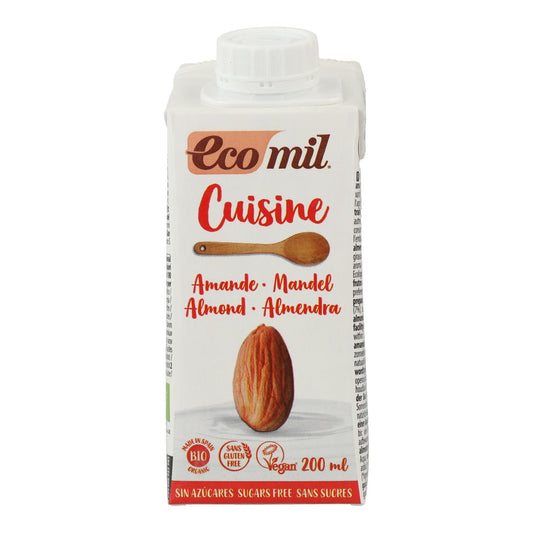 Crema vegetale di mandorle senza zucchero Bio Cuisine Nature Ecomil 200 ml