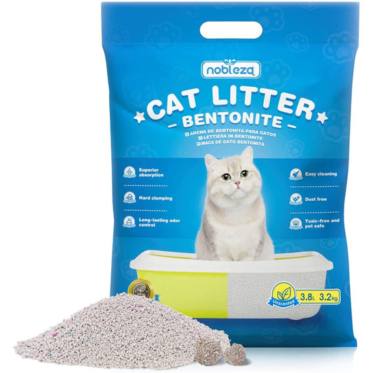 Sabbia agglomerante di bentonite per gatti inodore Nobleza 3,8 L