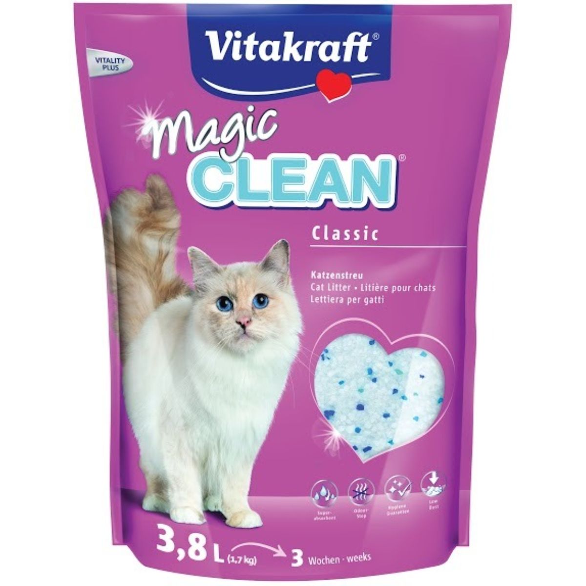 Vitakraft Magic Clean Perle di gel di silice super assorbenti 3,8 L