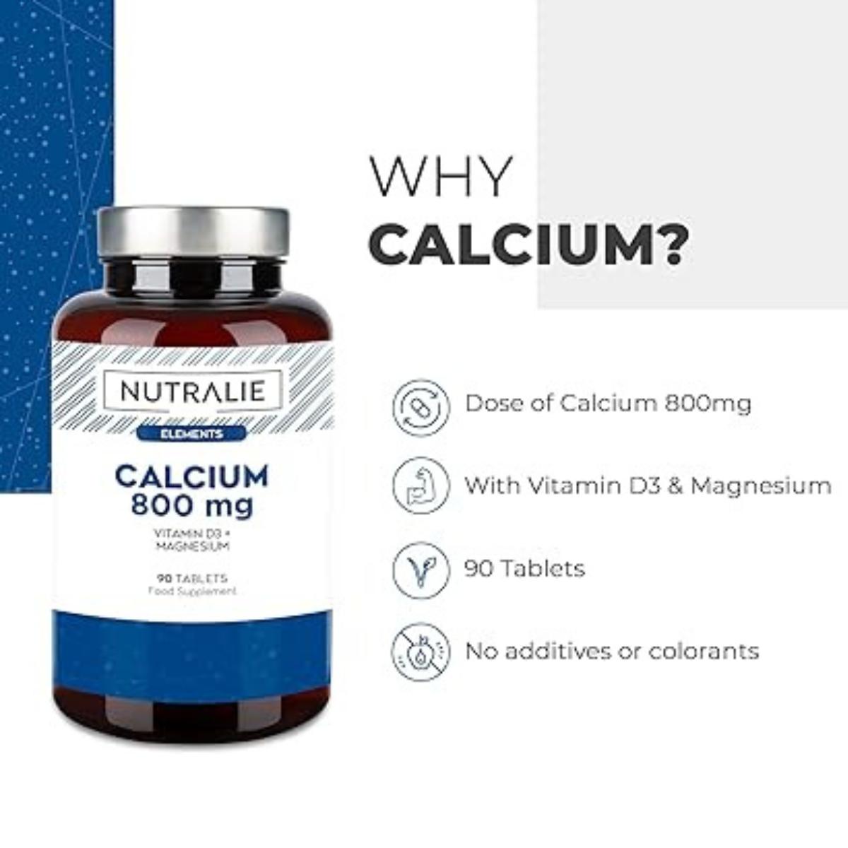 Nutralie Calcio 800 mg + Vitamina D3 e Magnesio, 90 compresse