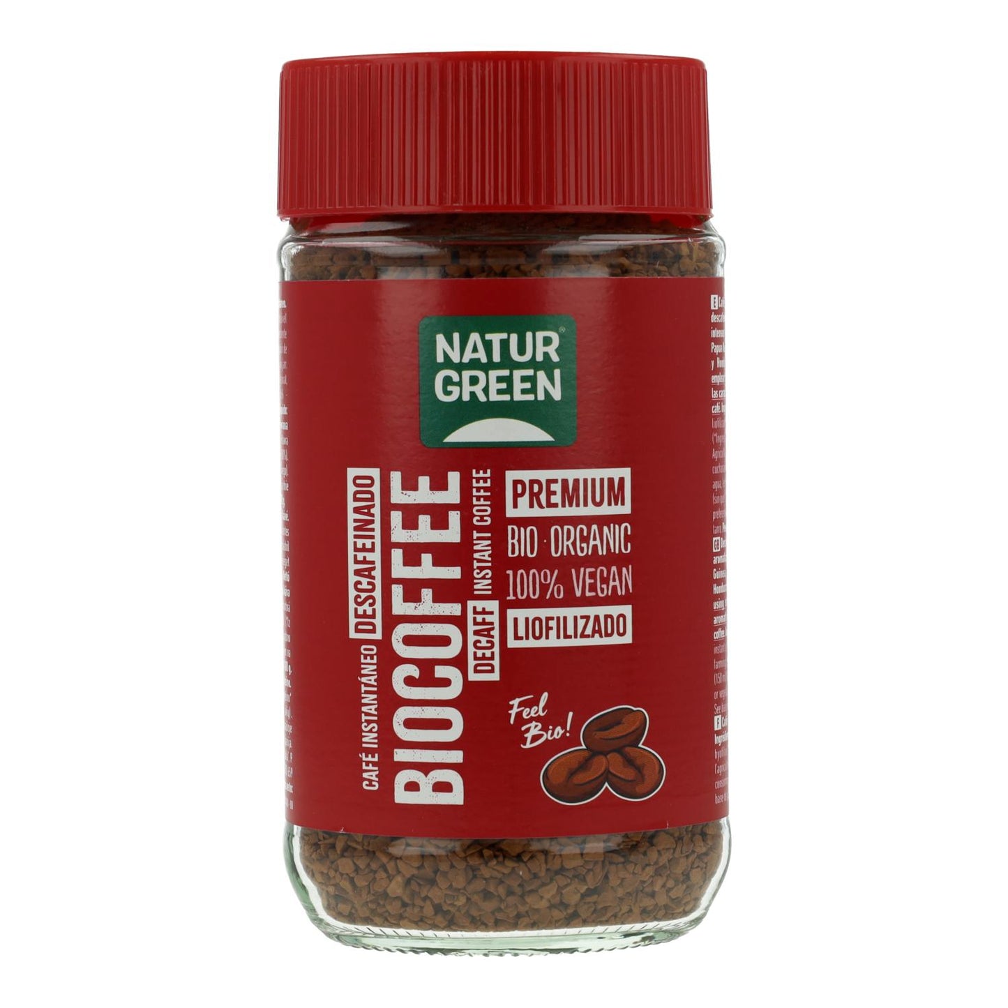 Biocoffee Instantkoffie Decafeïne Bio Premium NaturGreen 100 g