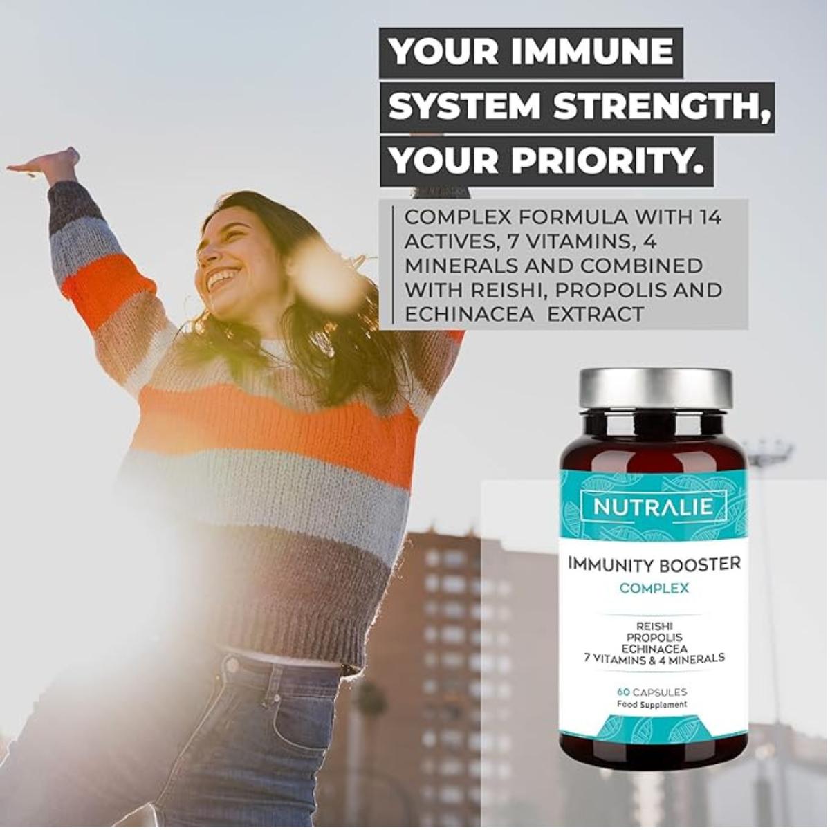 Nutralie Difese immunitarie con Reishi + Propoli + Echinacea 60 capsule