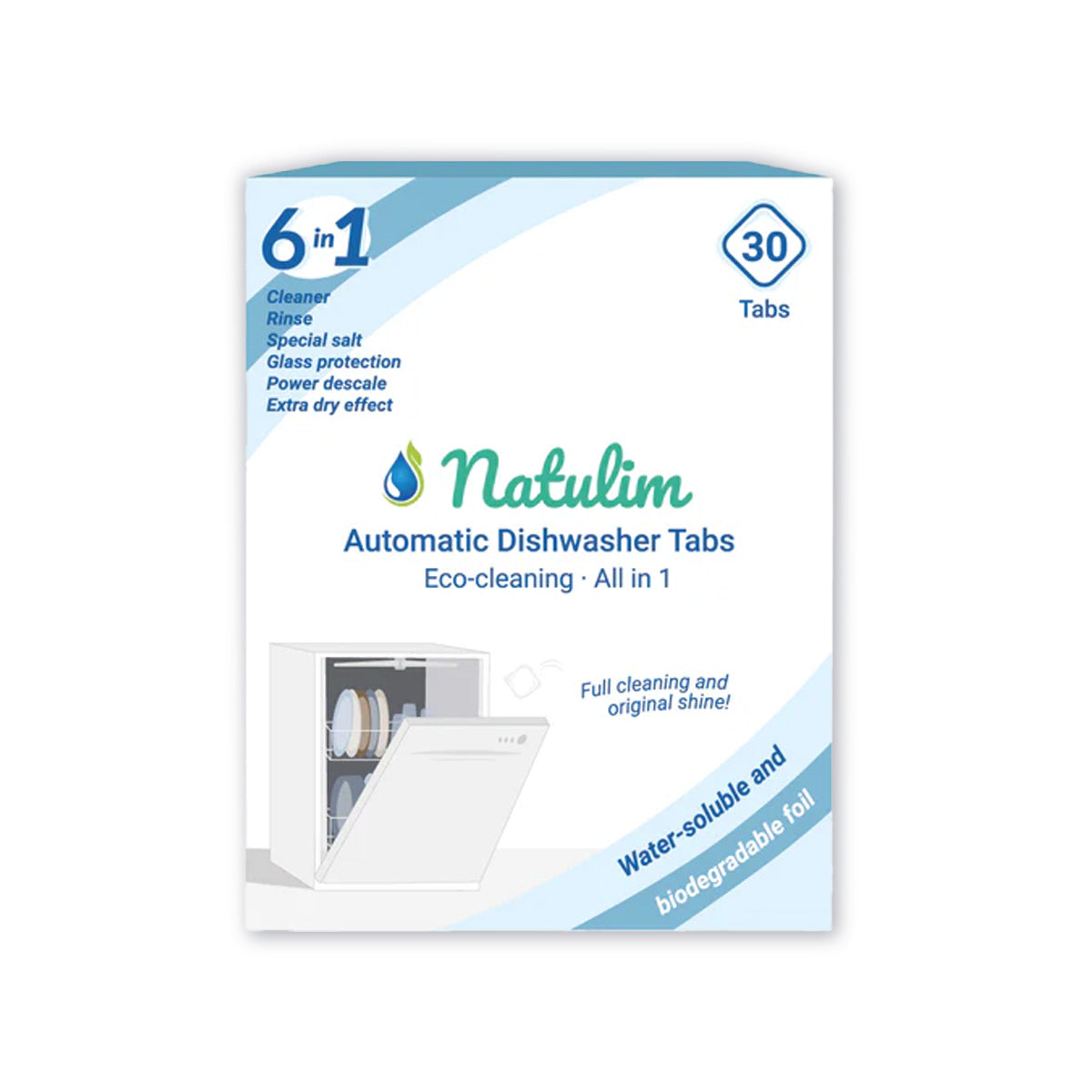 10er-Pack Eco-Spülmaschinentabs 6 in 1, Natulim, 30 Stück