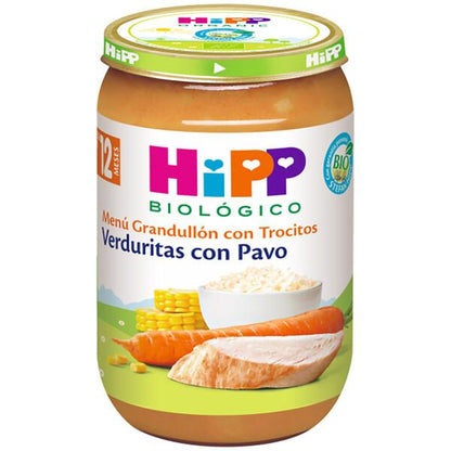 Confezione da 3 vasetti di verdure con tacchino biologico +12 mesi HiPP 220 g