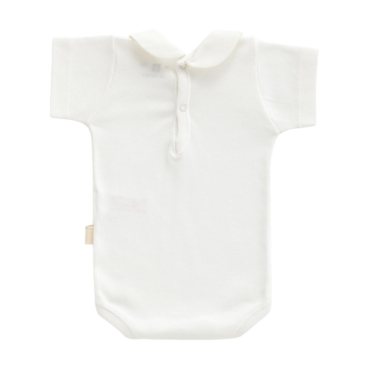 Body con collo e maniche corte beige Cambrass taglia 3