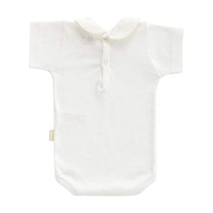 Body con collo e maniche corte beige Cambrass taglia 3