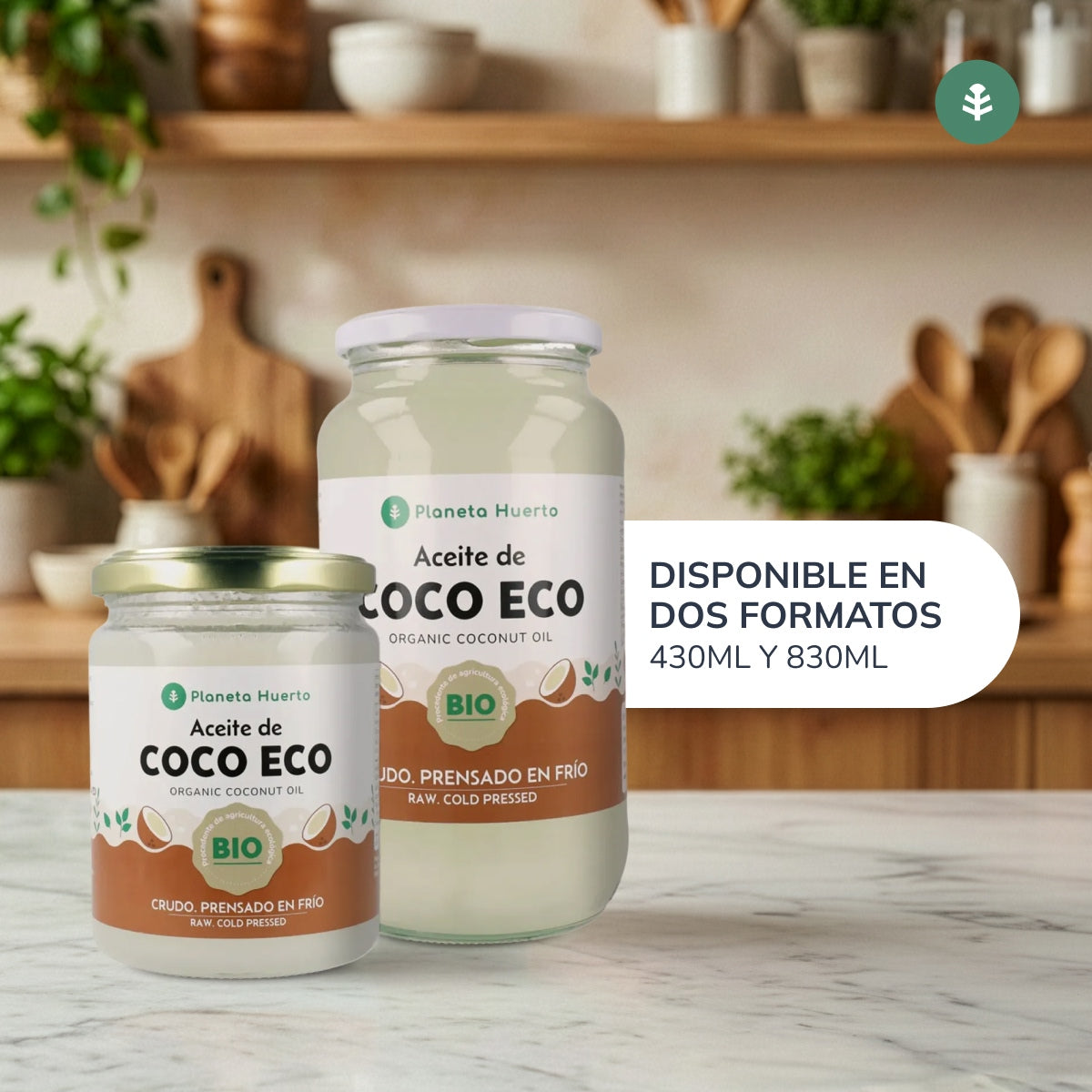 Pakket 2x ECO kokosolie Planeta Huerto 860 ml