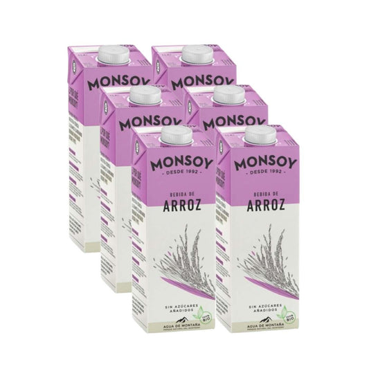 Lot de 6 boissons bio au riz Monsoy 1 L