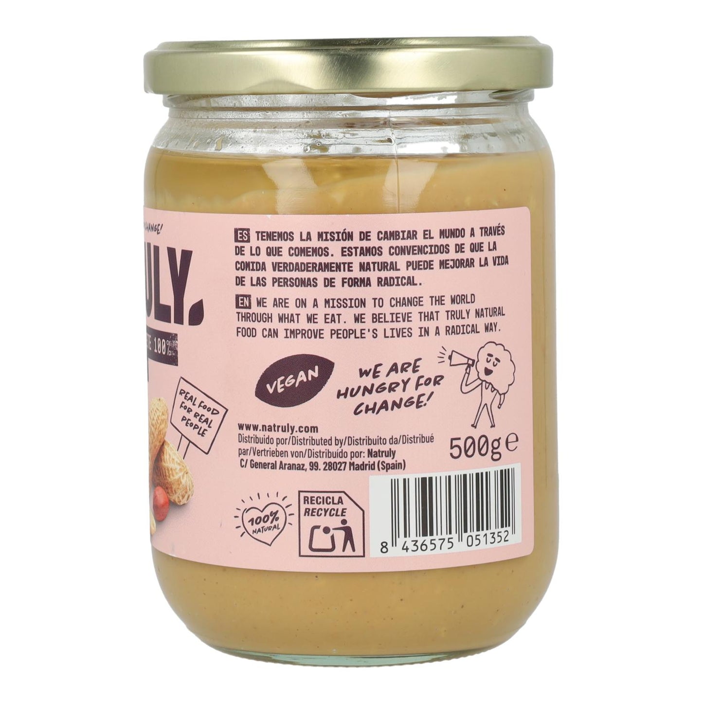 Crema di arachidi croccante Natruly 500 g