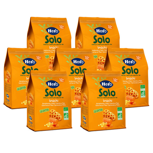 Confezione da 7 snack di carote e mais ecologici 40 g-Hero Solo