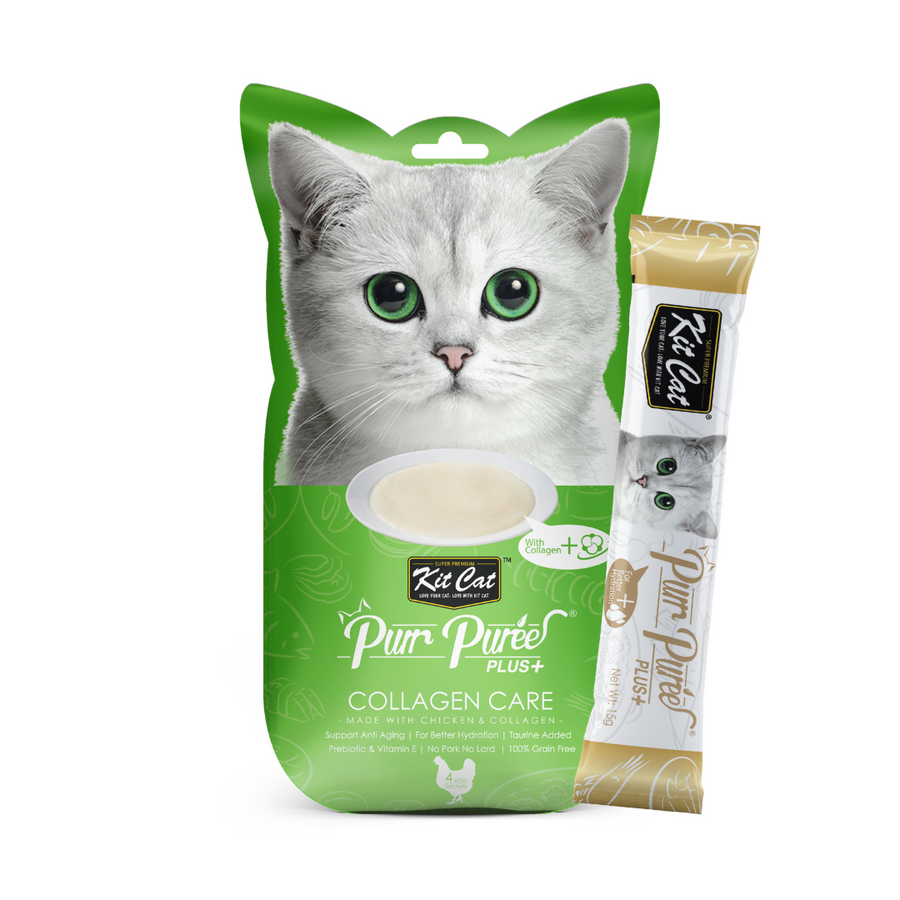 Cat PurrPuree Plus Kit - Chicken Collagen Care Cat Kit 4x15 g Creamy snack for cats