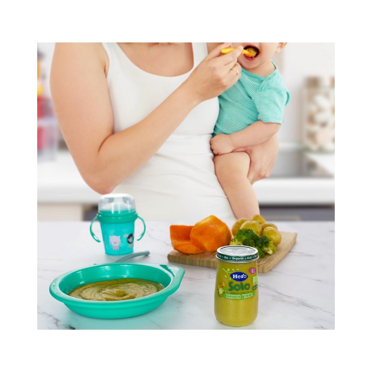 3er-Pack Bio-Gläschen mit Kürbis, Kartoffeln, Erbsen und Brokkoli 190 g-Hero Solo