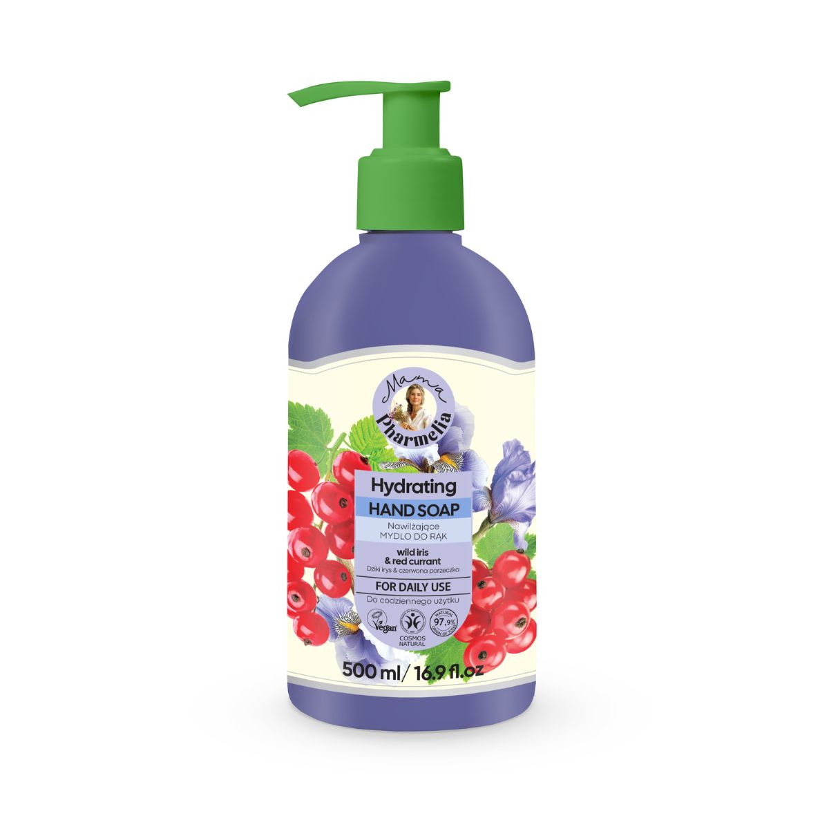 Sapone mani idratante con giglio selvatico e ribes rosso, Mama Pharmelia, 500 ml