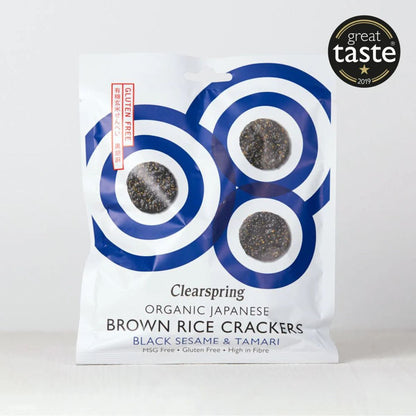 Crackers au riz complet et au sésame noir bio Clearspring 40 g