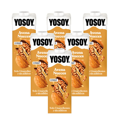 Pack of 6 YOSOY Oat and Walnut Drinks 1L