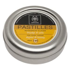 Pillen tegen keelpijn Honing en tijm Apivita 45 g