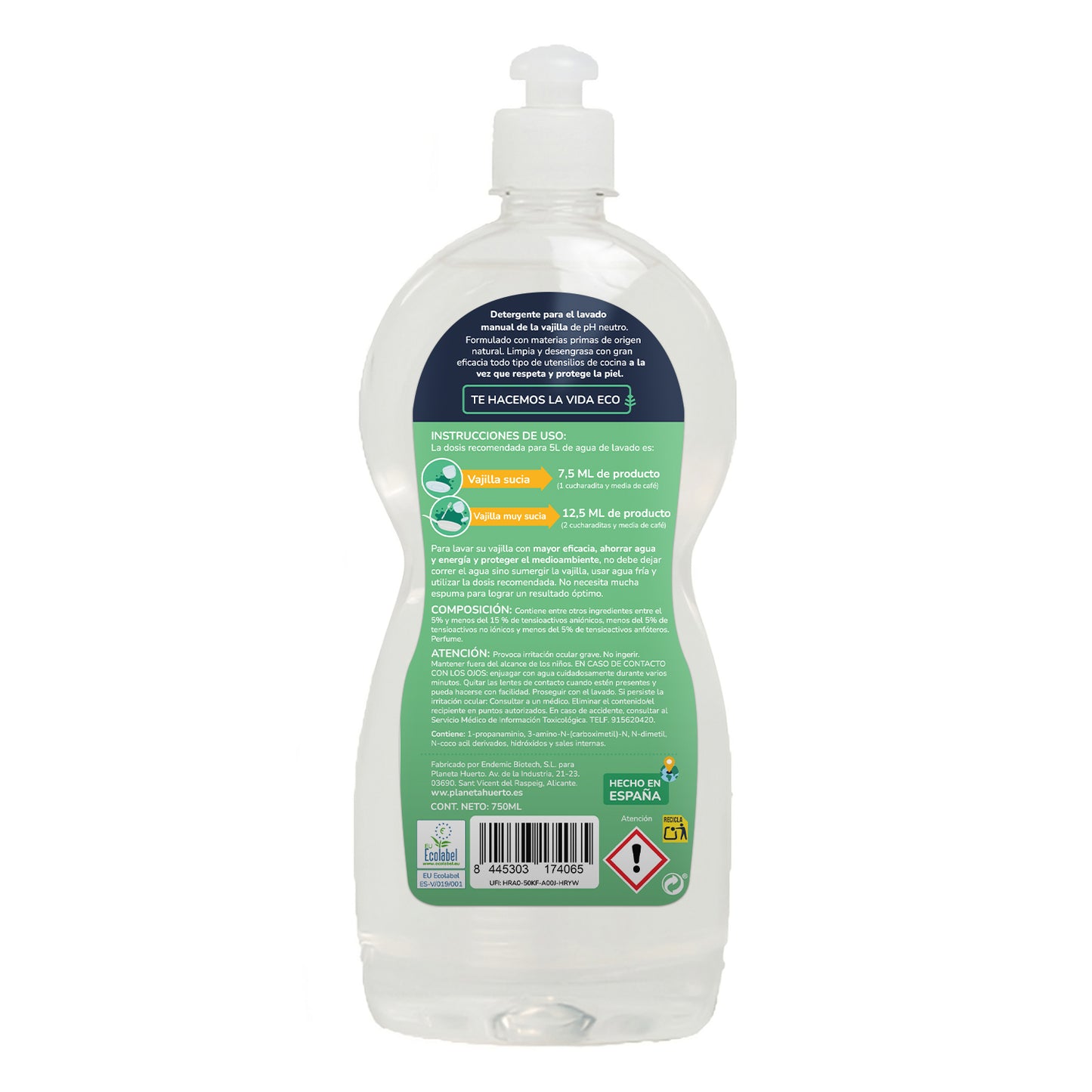 Thé vert Lave-vaisselle manuel ECO Thé vert Planet Garden 750ml