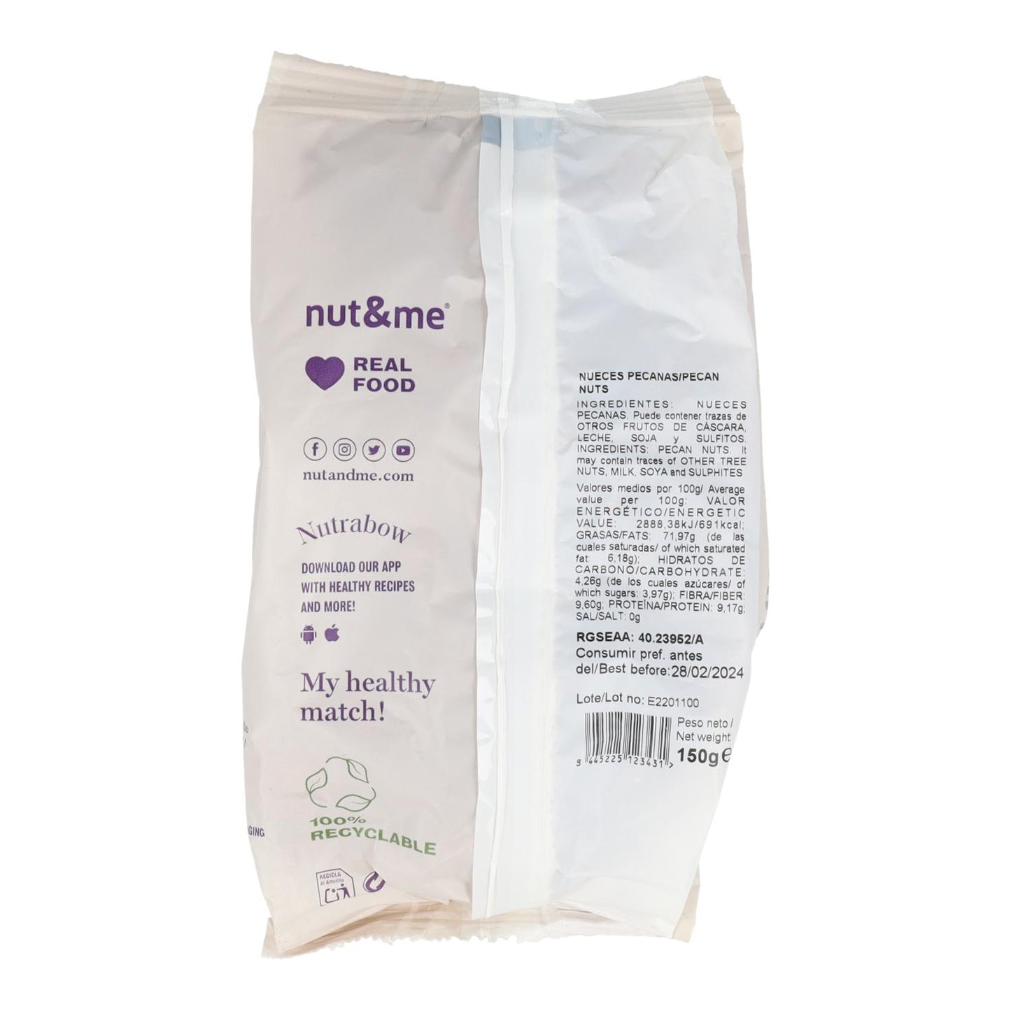 Noix de pécan naturelles Nut&amp;me 150 g