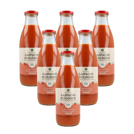 Pack 6x Gazpacho traditionnel BIO avec huile d'olive vierge extra Planeta Huerto 1L