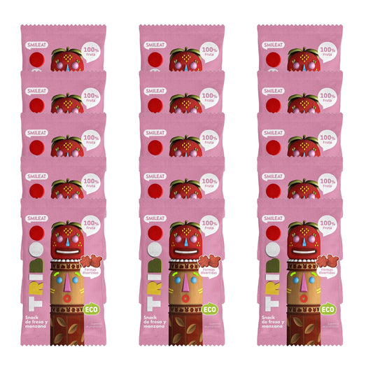 Confezione da 15 snack alla fragola e mela ECO 25 g, Triboo