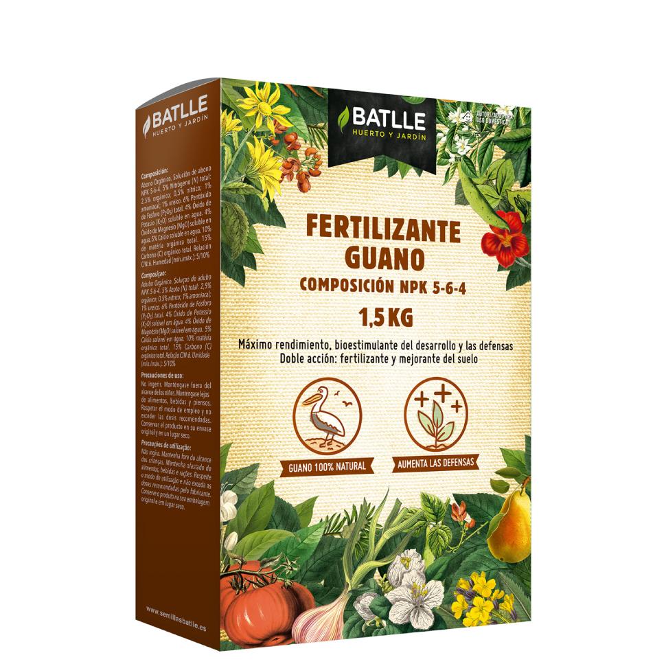 Fertilizante Guano Sólido Batlle Bio 1,5 Kg