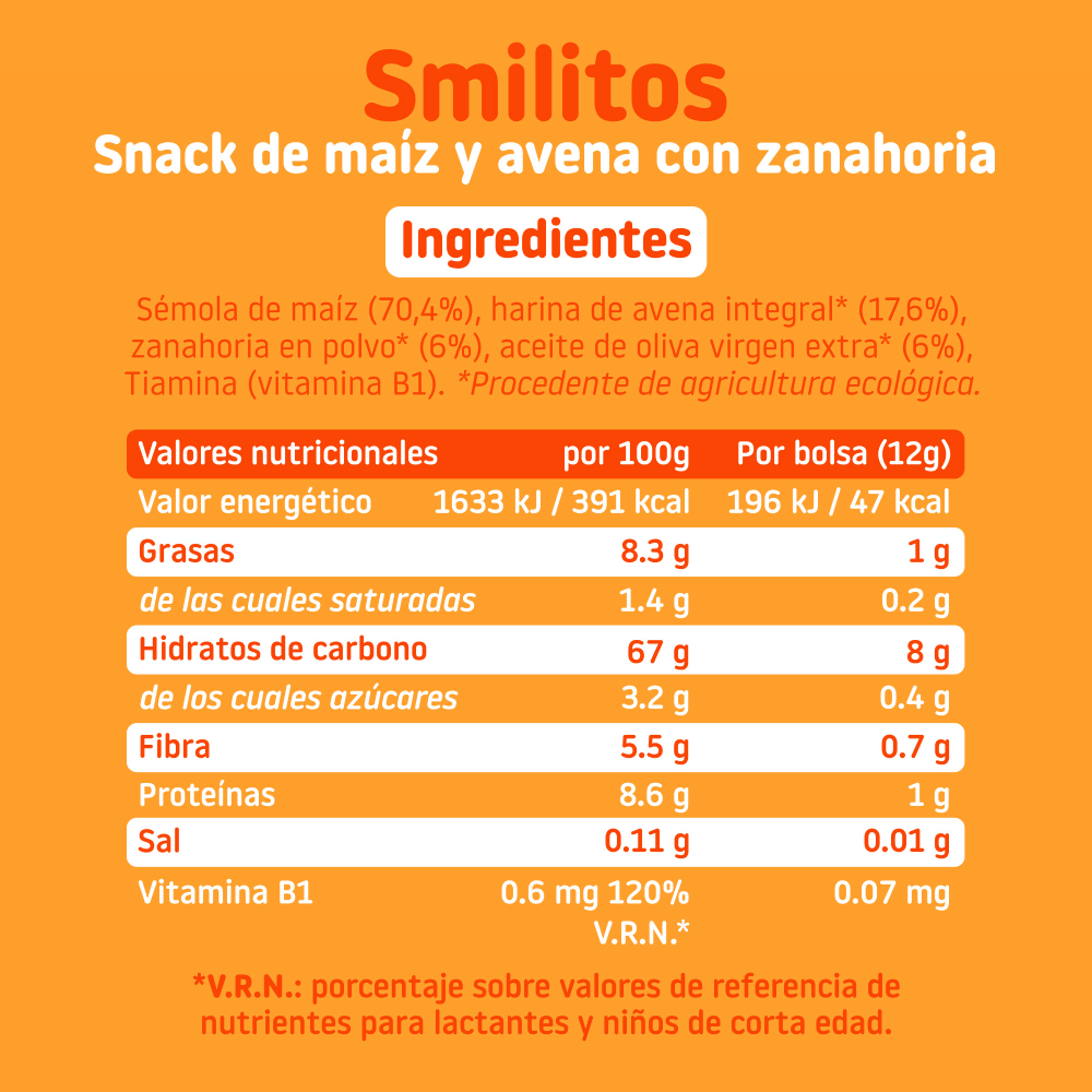 Smilito Kukurydza, owies i marchewka Multipack ECO Smileat 4 saszetki po 12 g.