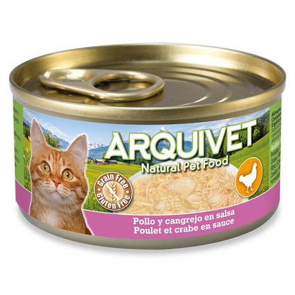 Kip en krab in saus Arquivet 80 g Natvoer voor katten