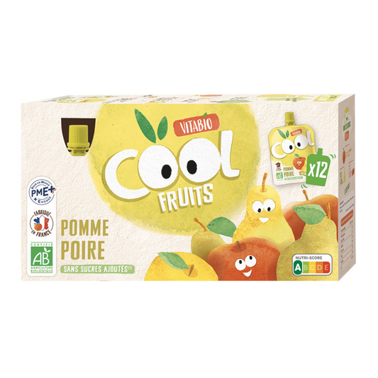 Pakket van 12 stuks Cool Fruits Appel Peer 90 g VITABIO