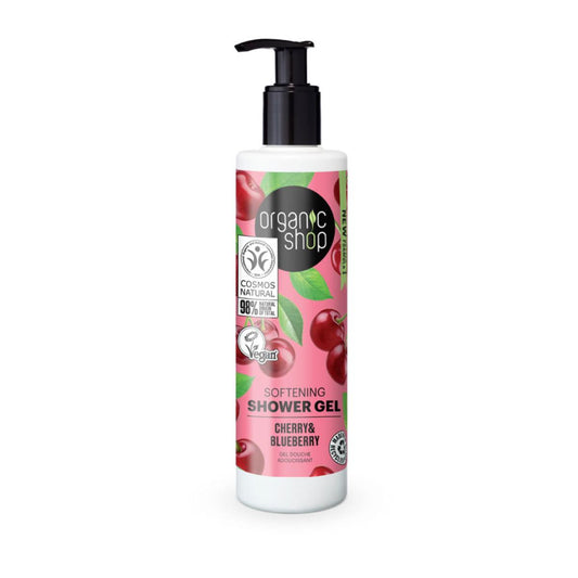 Gel douche adoucissant à la cerise et à la myrtille, Organic Shop 280 ml