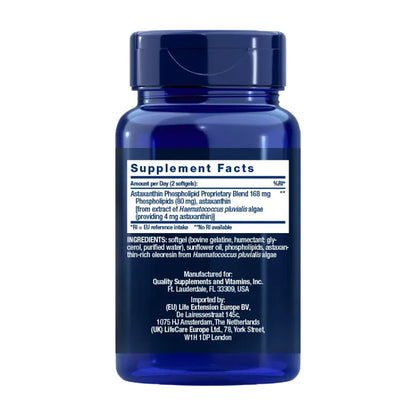 Astaxanthin mit Phospholipiden 4 mg, Life Extension 30 Kapseln