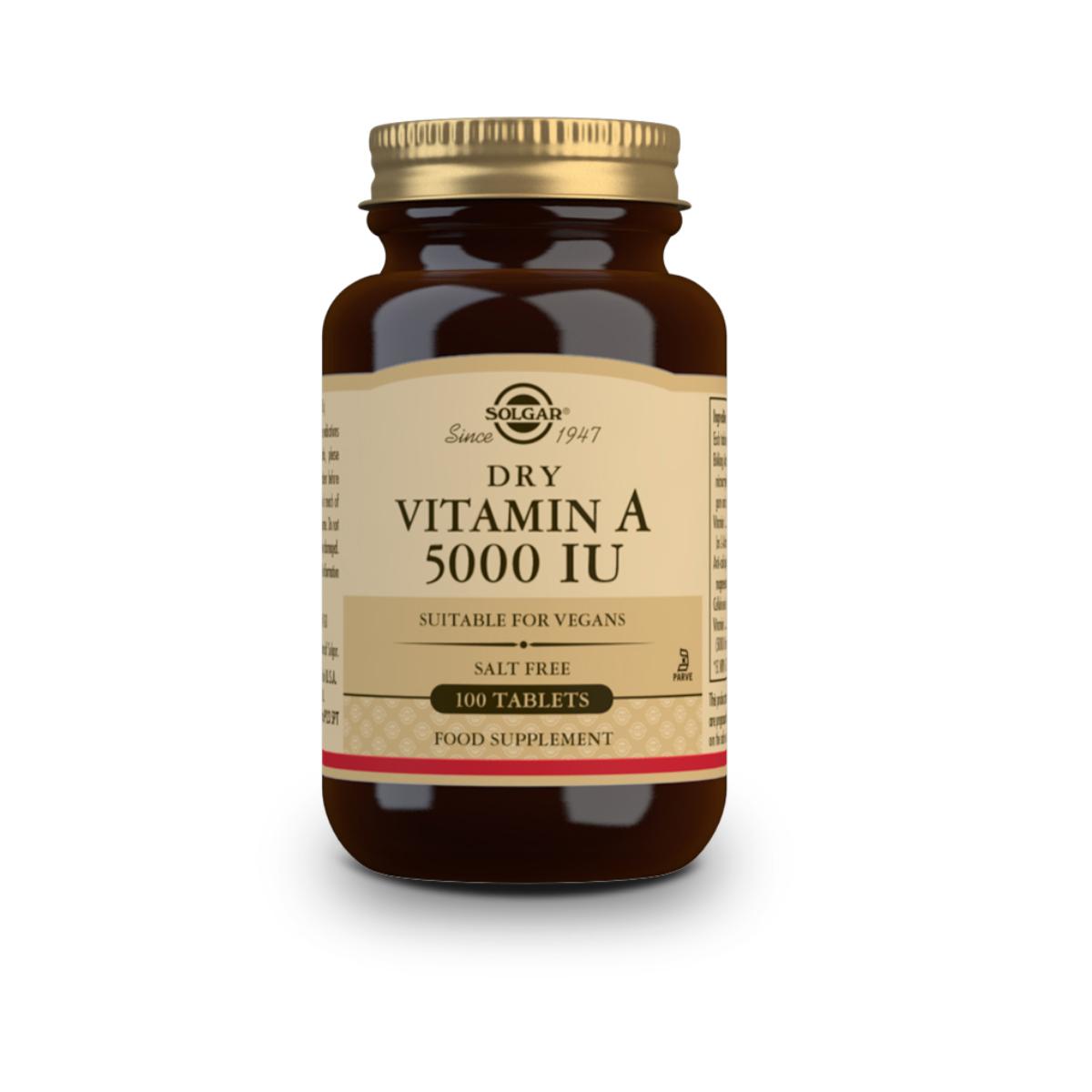 Torkad vitamin A 5000 IE palmitat, 100 tabletter (5000 IE)