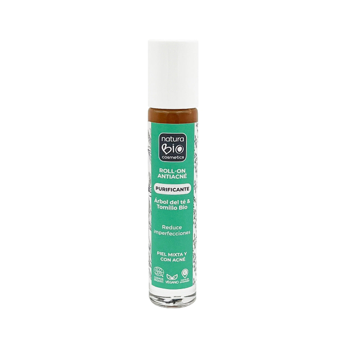 Roll-on przeciwtrądzikowy oczyszczający, drzewo herbaciane i tymianek, NaturaBIO Cosmetics, 20 ml