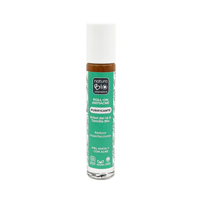 Roll-on przeciwtrądzikowy oczyszczający, drzewo herbaciane i tymianek, NaturaBIO Cosmetics, 20 ml