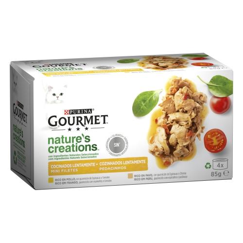 GOURMET Nature's Creations Mini-Filet mit viel Huhn und Truthahn 4 x 85 g