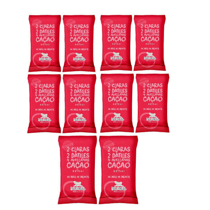 Pack of 10 x PaleoBull energy bars with dates, hazelnuts, Reishi and cocoa, 50 g