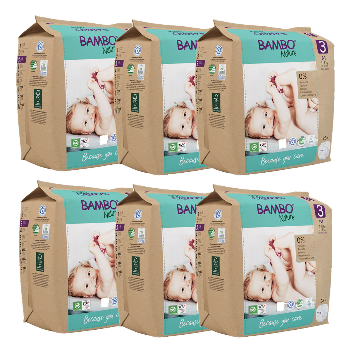 Windelpackung T3 (4-8 kg) Bambo Nature 168 Stück