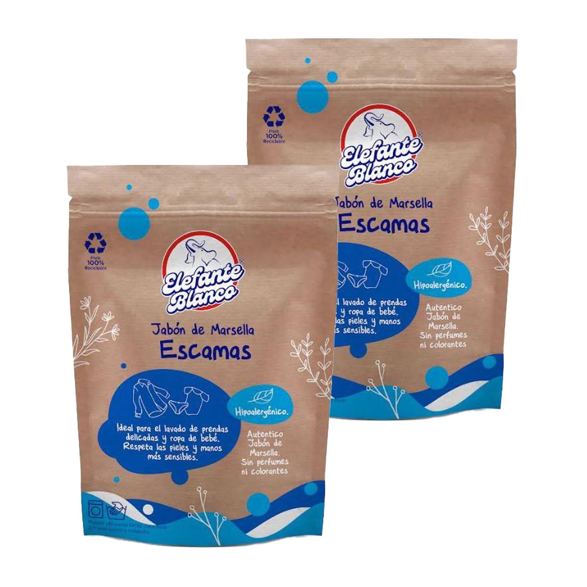 2-pack Mimidu ECO vita elefantflingor 200 g