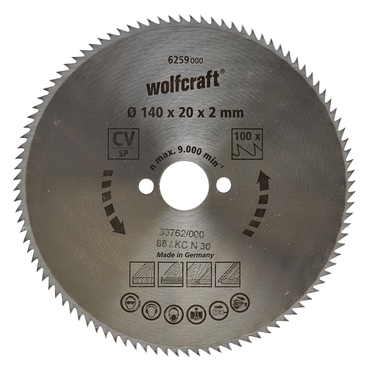 Wolfcraft Thin Cut Circular Saw Blades 190 x 16 mm 100 Teeth